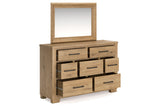 Galliden Light Brown Dresser and Mirror