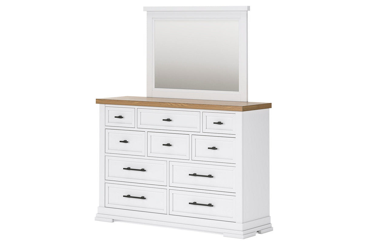 Ashbryn White/Natural Dresser and Mirror