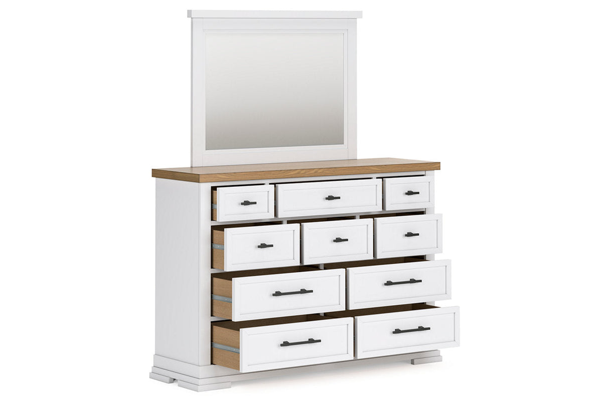 Ashbryn White/Natural Dresser and Mirror