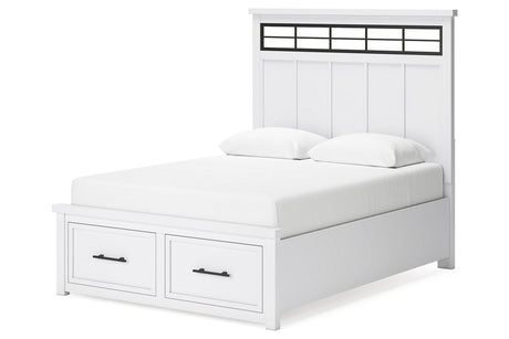 Ashbryn White/Natural Queen Platform Storage Bed