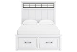 Ashbryn White/Natural Queen Platform Storage Bed