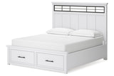 Ashbryn White/Natural California King Panel Storage Bed