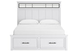 Ashbryn White/Natural California King Panel Storage Bed