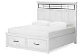 Ashbryn White/Natural King Panel Storage Bed