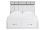 Ashbryn White/Natural King Panel Storage Bed