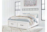 Ashbryn White/Natural King Panel Storage Bed