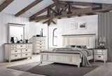 Sawyer Antique White/Brown Panel Bedroom Set