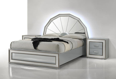 Dubai Metallic Silver Bedroom Set by New Era Innovations at Eve Furniture
