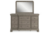 Lexorne Gray Dresser and Mirror