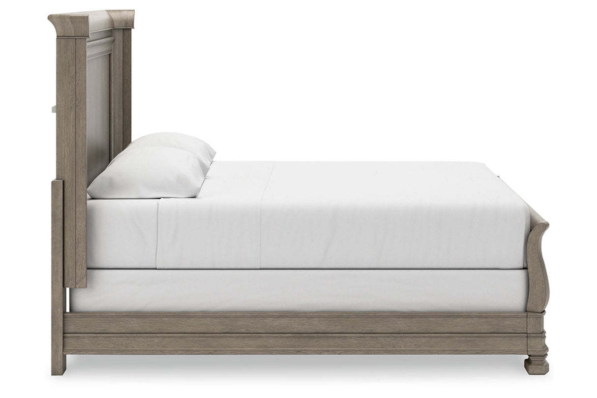 Lexorne Gray King Sleigh Bed