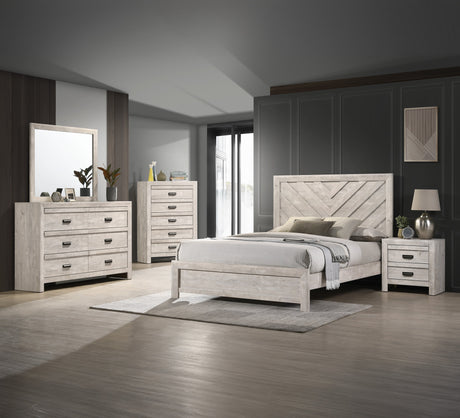 Valor Beige King Panel Bed by Crown Mark at Eve Furniture