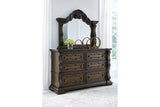 Maylee Dark Brown Dresser and Mirror