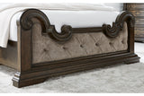 Maylee Dark Brown King Upholstered Bed