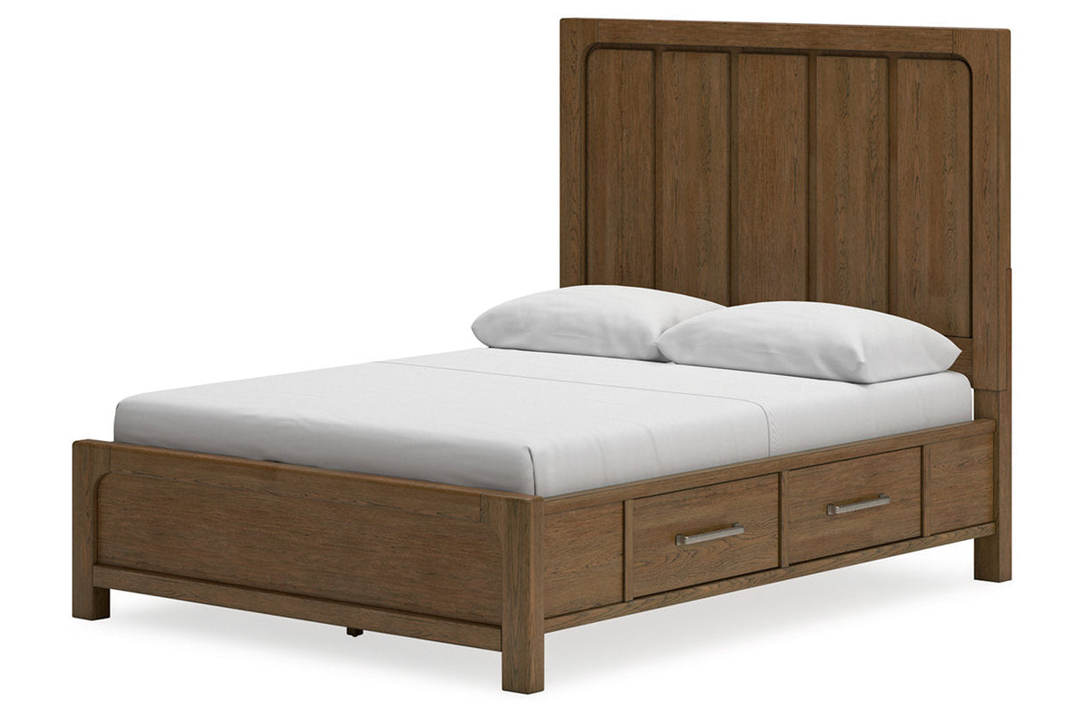 Cabalynn Light Brown Queen Panel Bed with Storage