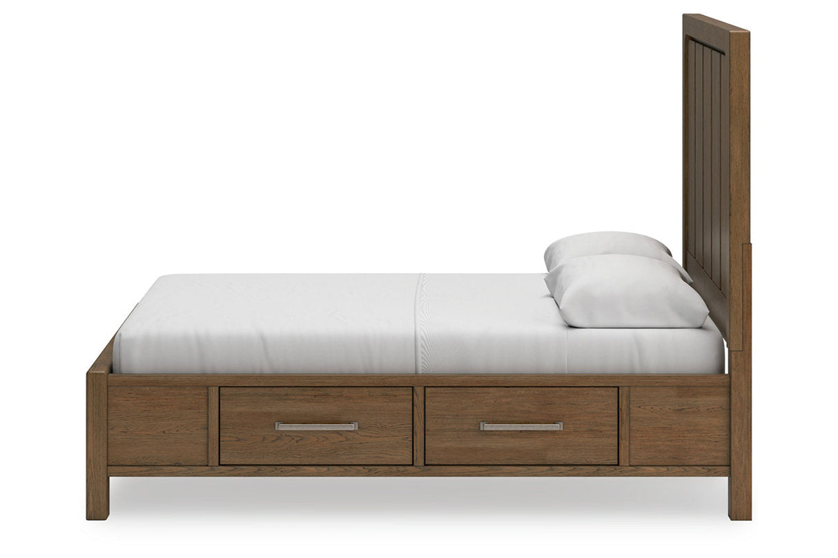 Cabalynn Light Brown Queen Panel Bed with Storage