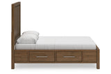 Cabalynn Light Brown Queen Panel Bed with Storage