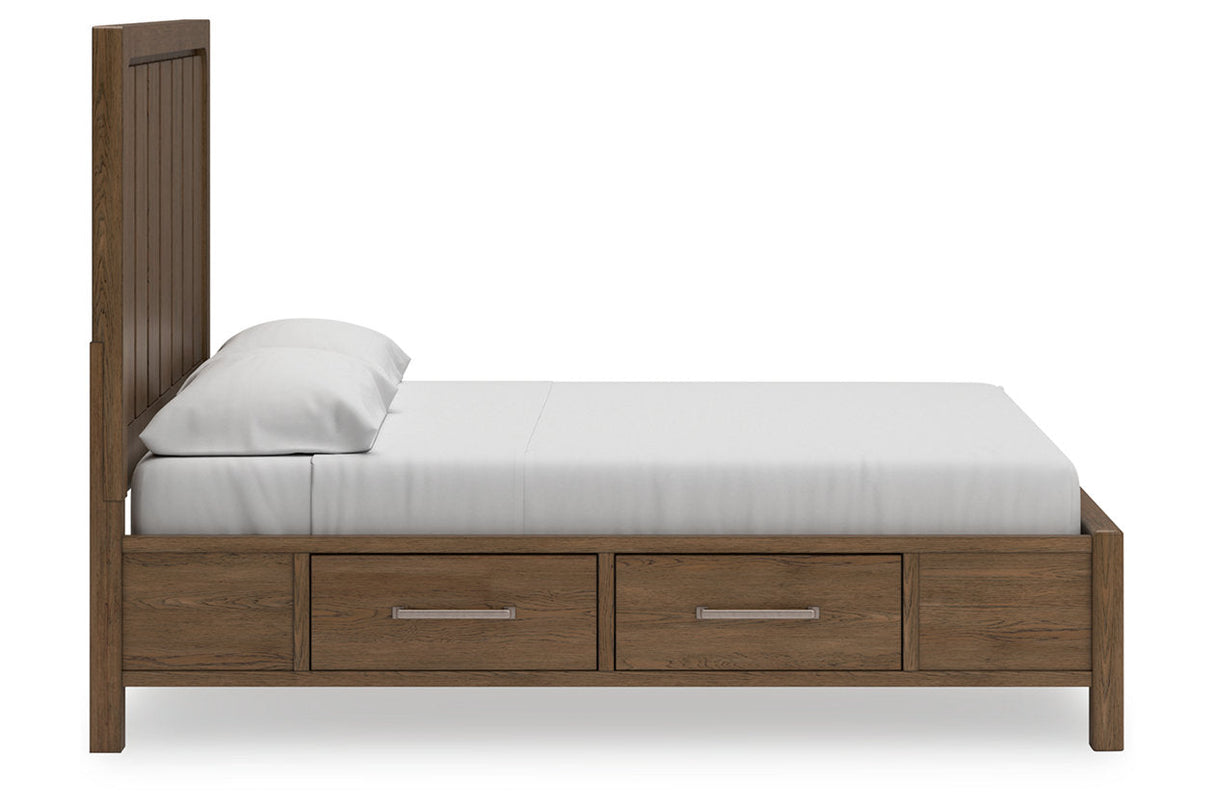 Cabalynn Light Brown California King Panel Bed with Storage