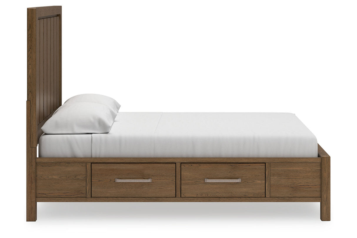 Cabalynn Light Brown King Panel Bed with Storage