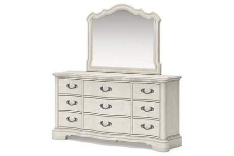 Arlendyne Antique White Dresser and Mirror