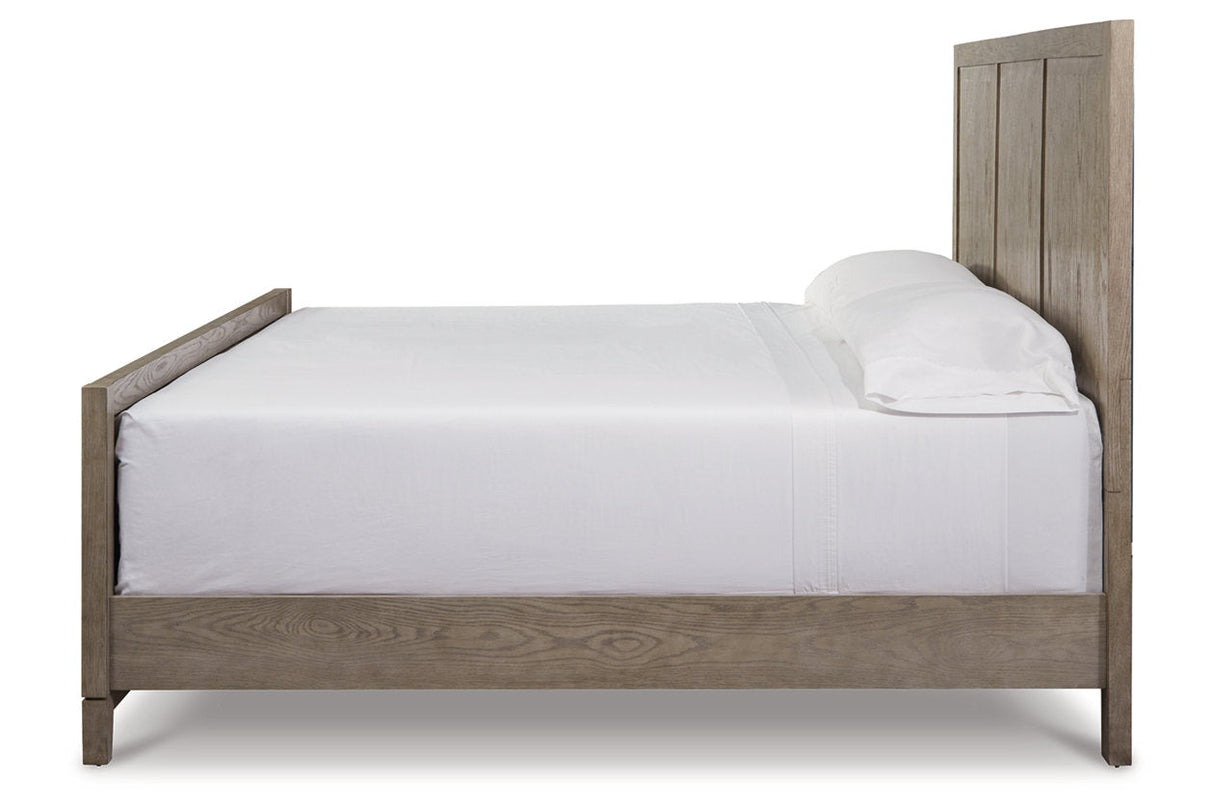 Chrestner Gray King Panel Bed