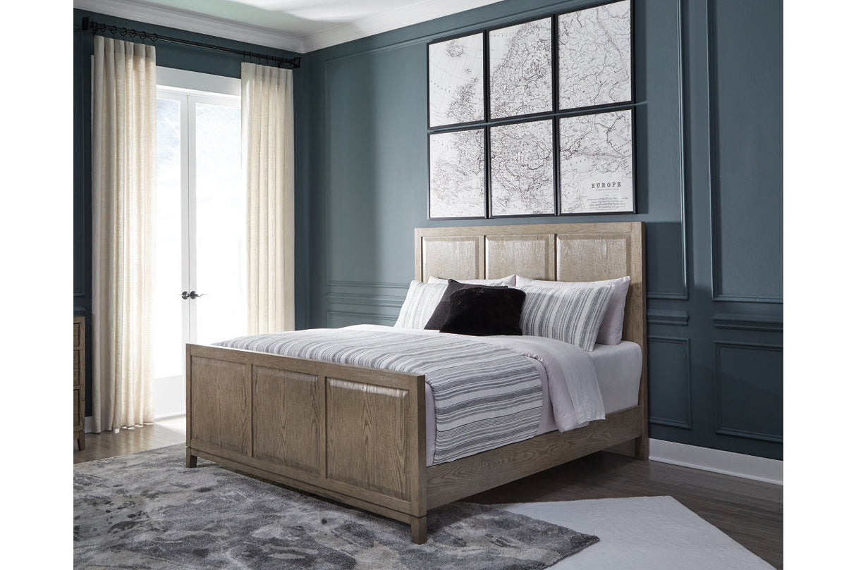 Chrestner Gray King Panel Bed