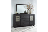 Foyland Black/Brown Dresser and Mirror