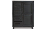 Foyland Black/Brown Door Chest