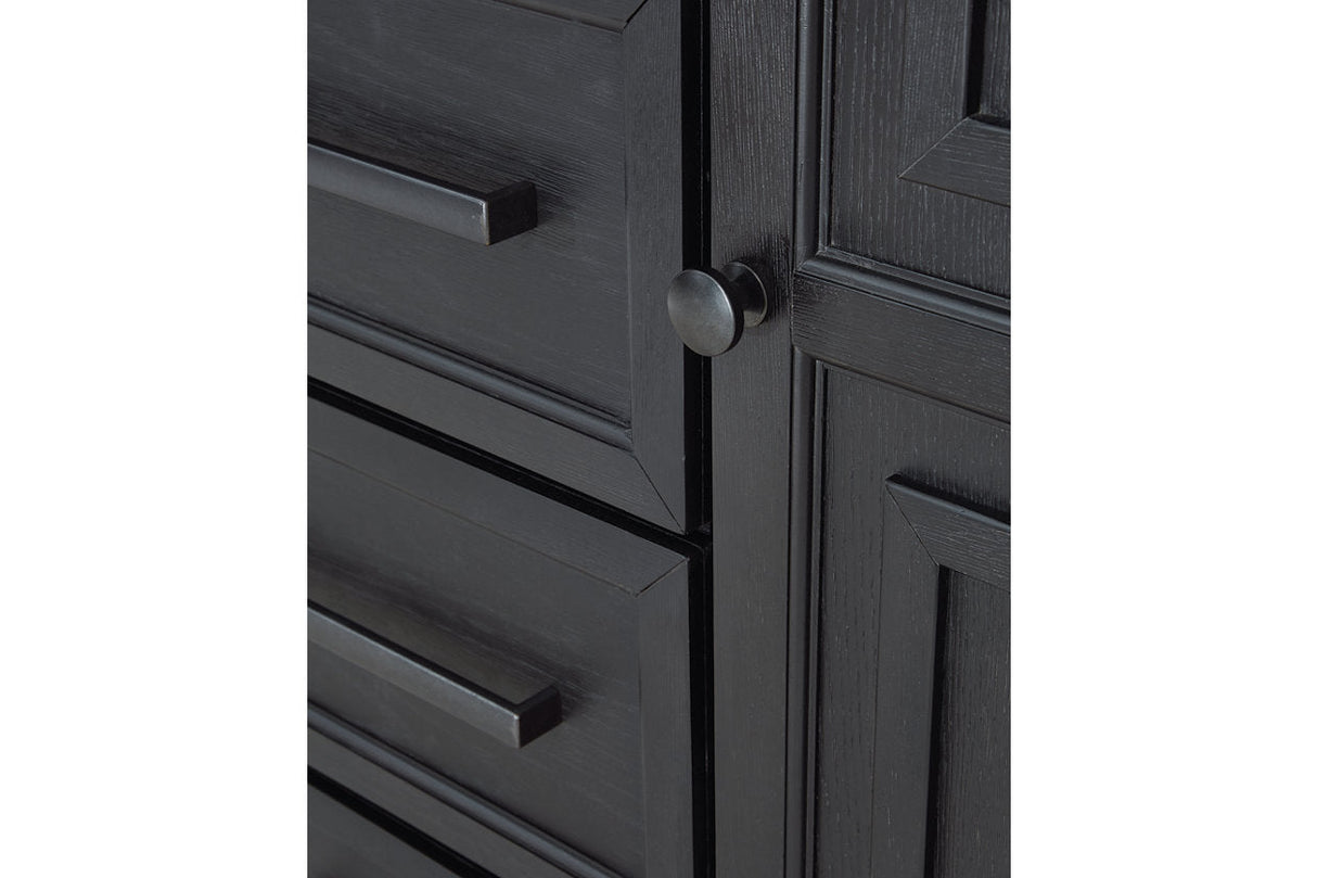 Foyland Black/Brown Door Chest