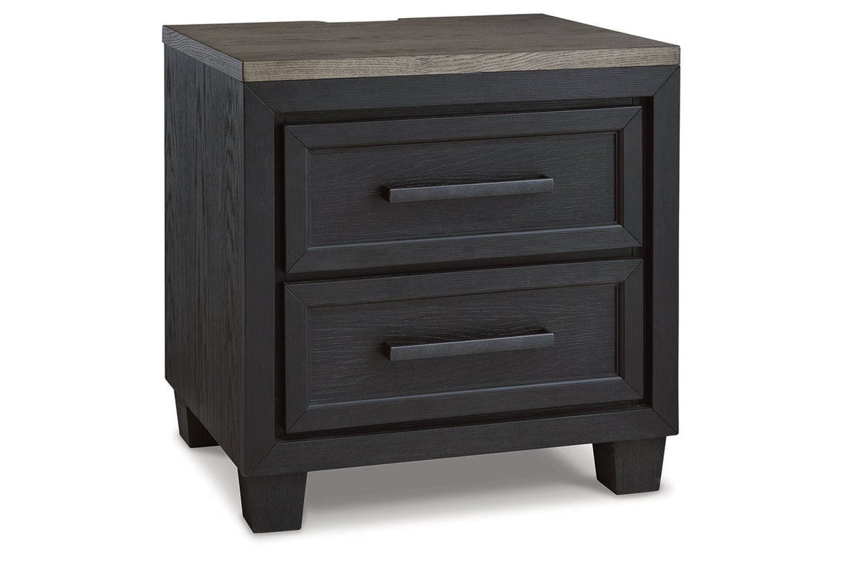 Foyland Black/Brown Nightstand