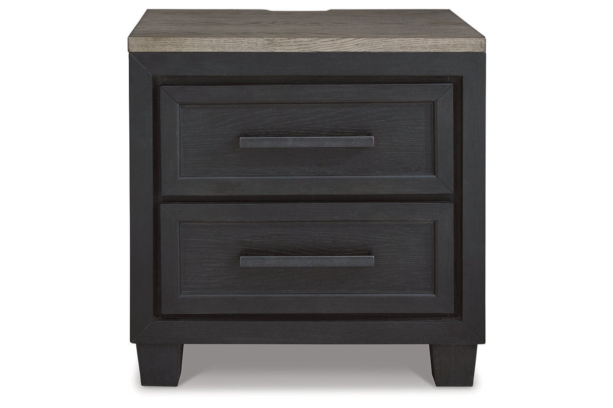 Foyland Black/Brown Nightstand