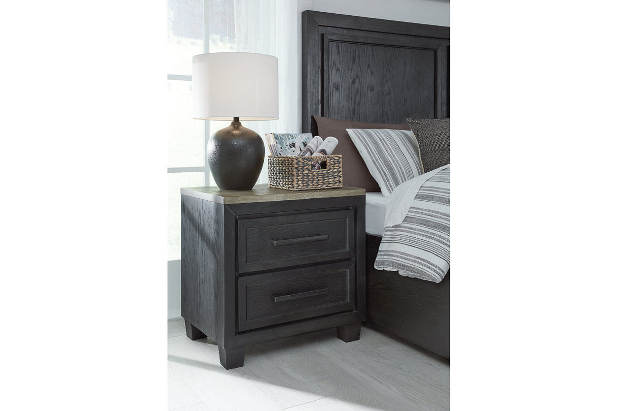 Foyland Black/Brown Nightstand