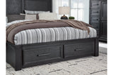 Foyland Black/Brown King Panel Storage Bed