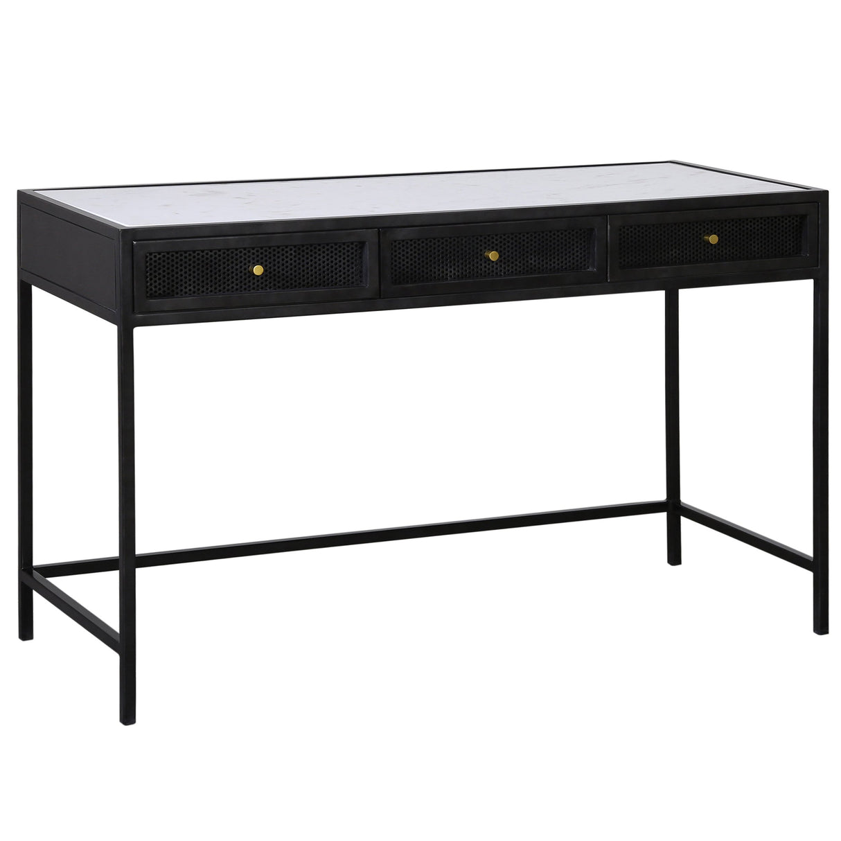 Alaina Desk, White Marble by Dovetail at Eve Furniture
