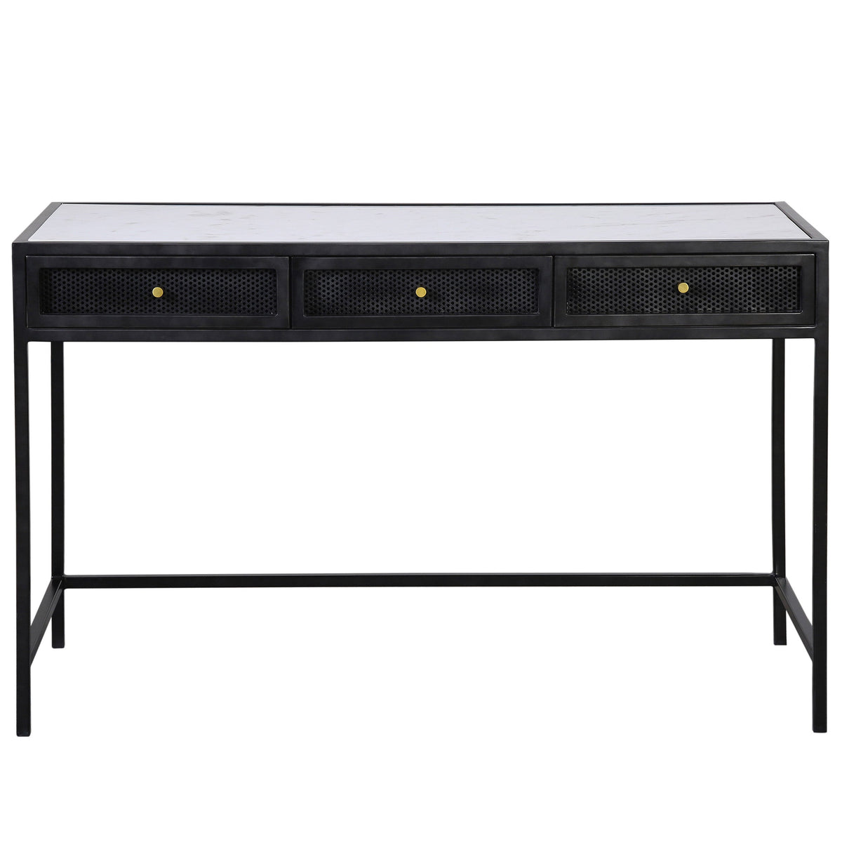 Alaina Desk, White Marble by Dovetail at Eve Furniture