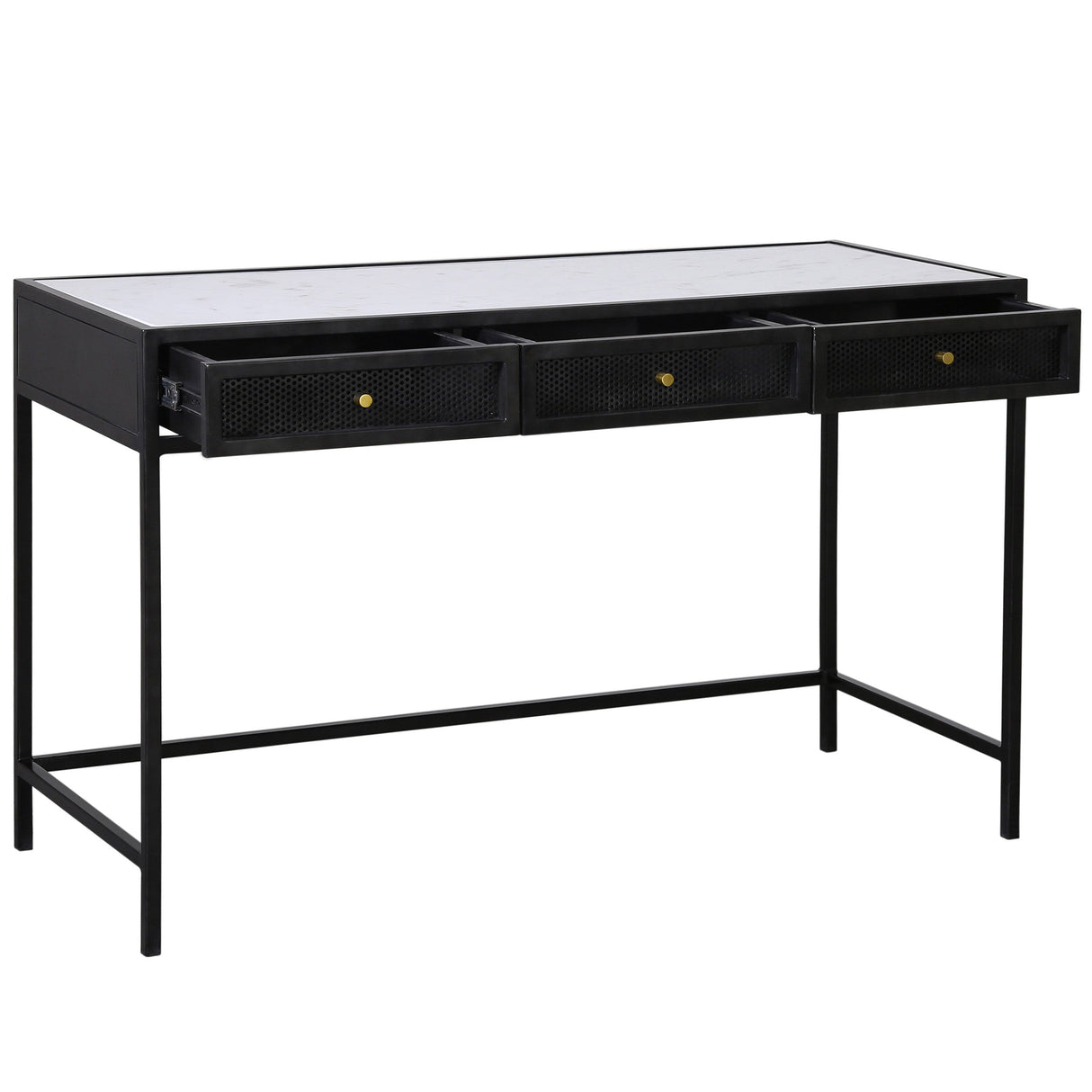Alaina Desk, White Marble by Dovetail at Eve Furniture