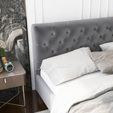 Bailey Dark Grey Velvet King Bed by Ashcroft Imports at Eve Furniture