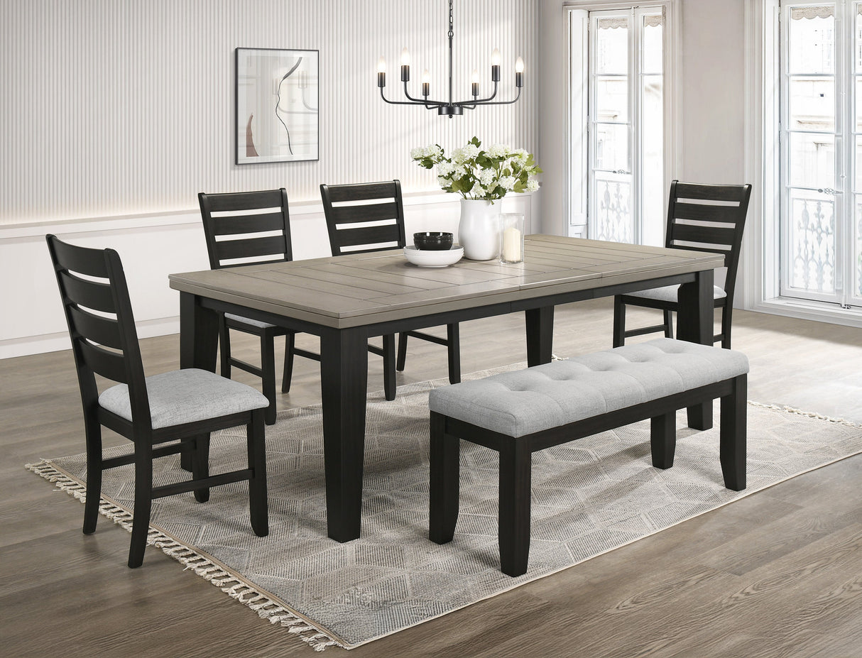 Bardstown Black and Light Gray Dining Bench by Crown Mark at Eve Furniture