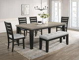 Bardstown Black and Light Gray Dining Bench by Crown Mark at Eve Furniture