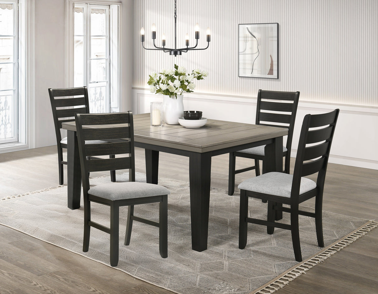 Bardstown Black and Light Gray Extendable Dining Set by Crown Mark at Eve Furniture