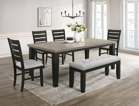 Bardstown Black and Light Gray Extendable Dining Set by Crown Mark at Eve Furniture
