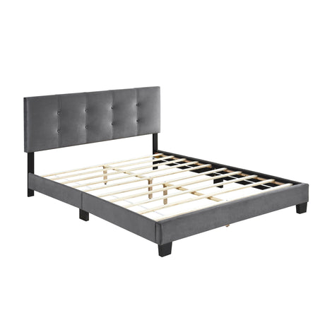 Bari Dark Gray Queen Platform Bed by Homelegance at Eve Furniture