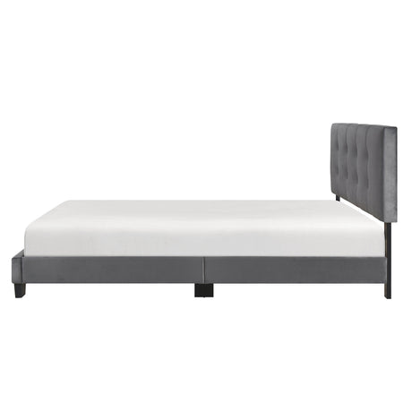 Bari Dark Gray Queen Platform Bed by Homelegance at Eve Furniture