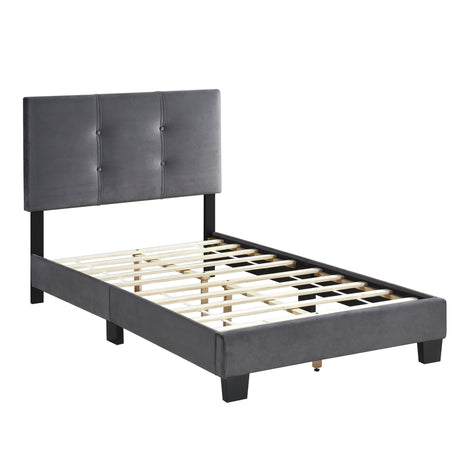 Bari Dark Gray Twin Platform Bed by Homelegance at Eve Furniture
