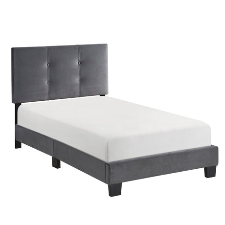 Bari Dark Gray Twin Platform Bed by Homelegance at Eve Furniture