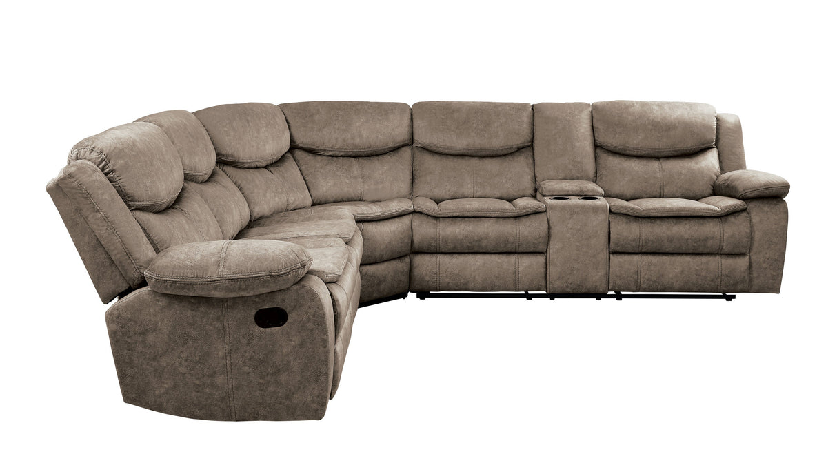 Bastrop Brown 3-Piece Reclining Sectional by Homelegance at Eve Furniture