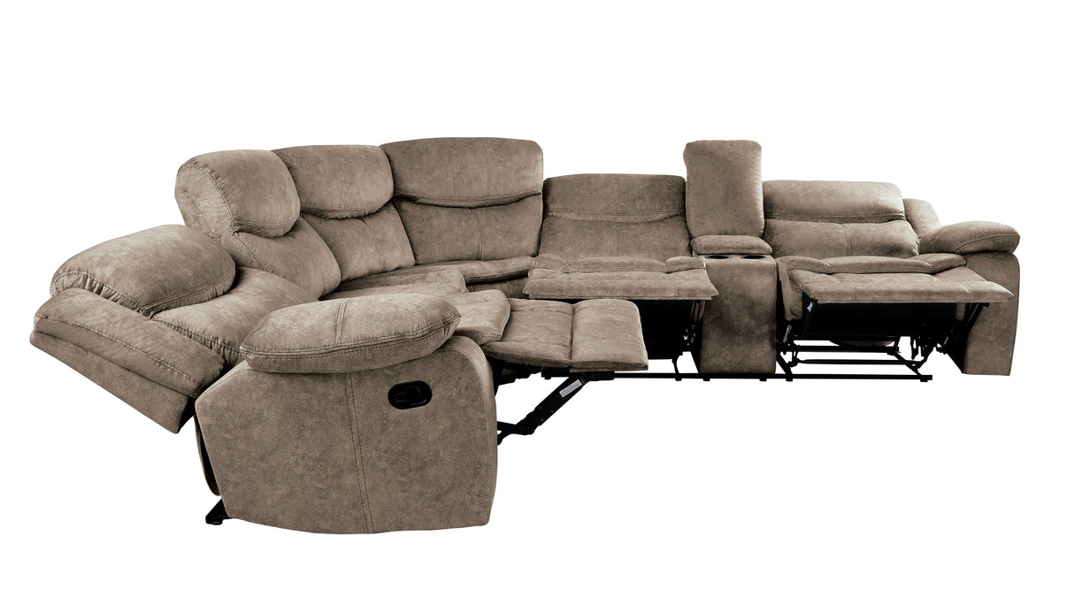 Bastrop Brown 3-Piece Reclining Sectional by Homelegance at Eve Furniture