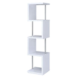 Baxter White/Chrome 4-Shelf Bookcase by Coaster at Eve Furniture