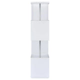 Baxter White/Chrome 4-Shelf Bookcase by Coaster at Eve Furniture
