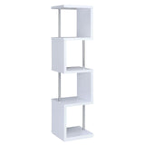 Baxter White/Chrome 4-Shelf Bookcase by Coaster at Eve Furniture
