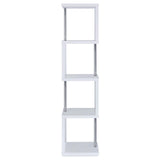 Baxter White/Chrome 4-Shelf Bookcase by Coaster at Eve Furniture